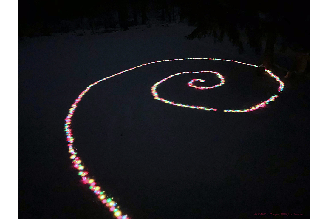 Sprial Lights in Snow